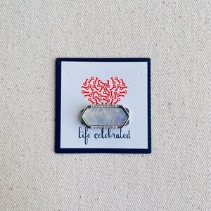 *Geo Bar Focal Charm* KEEP COLLECTIVE Retired Silver Mother of Pearl